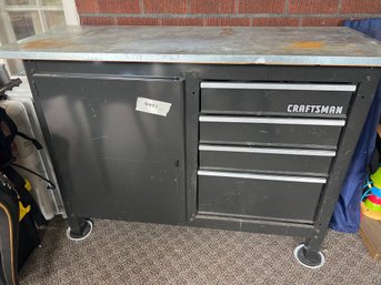 Large Craftsman Workbench Tool Chest - 4 Drawers & Cabinet