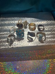 Lot Of 9 Adjustable Rings