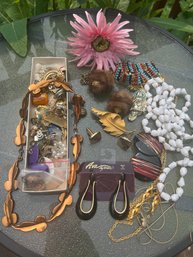 Awesome Vintage Jewelry Lot - Necklaces, Earrings, Brooches, Bracelets, & More!