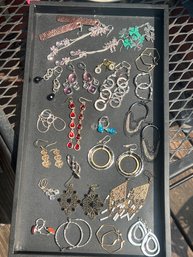 Lot Of Pierced Earrings - Entire Tray Full - 23 Pairs!