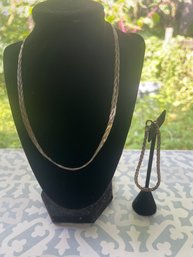 Sterling Silver Braided Necklace And Braclet 20.05g