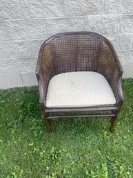 Vintage Regency Styled Caned Arm Chair /  Rattan Chair