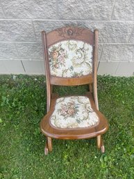 Antique Wood Folding Rocking Chair