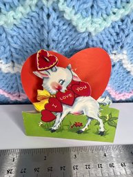 Vintage A-Meri-Card Goat I Love You Valentine Card