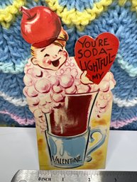 Dated 1949 Vintage Soda Lightful Valentine Card