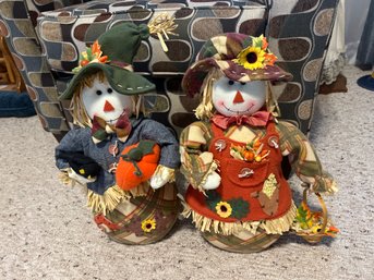 Pair Of Scarecrow Decorations