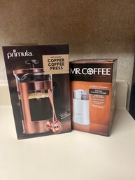 Coffee Press And Grinder In Box