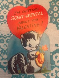 Vintage Skunk A-meri-card Scent-imental Valentine Card