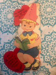 Vintage Honeycomb Dunce Valentine Card - Marked 1951