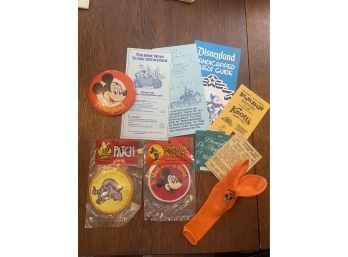 Vintage Disneyland Lot Patches Pin Pamphlets Balloon