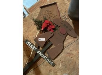 Christmas Wood Stakes Outdoor Decorations
