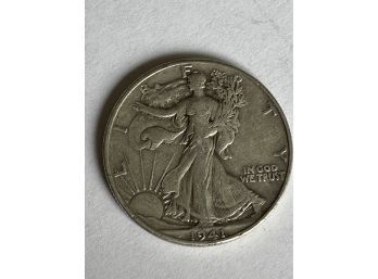 1941 Walking Liberty Half Dollar US Coin