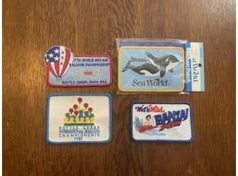 Vintage Patch Lot Of Four Sea World Hot Air Balloon