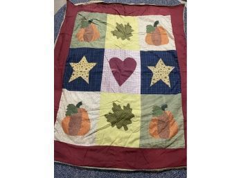 Small Throw Quilt With Fall Theme