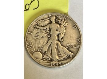 1945 Walking Liberty Half Dollar US Coin