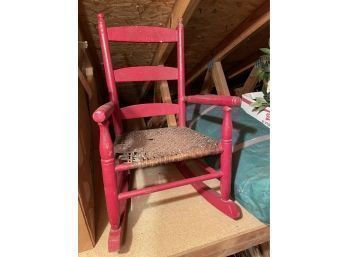 Rocking Chair Children Red Needs Repair