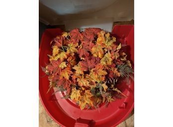 Wreath Fall Leaves Artificial And Storage Container