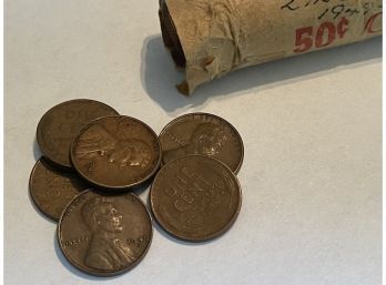 Roll Of Wheat Pennies 1949 S