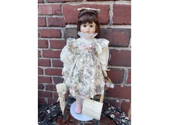 Elizabeth Gray Vintage Victoria Porcelain Doll With Stand