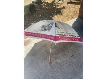 Lot Of 2 Vintage Umbrellas Including Monroe Evening News !