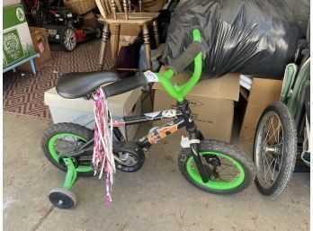 Dynacraft Kids Bike Green And Black Training Wheels