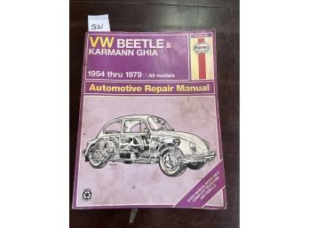 VW Beetle Karmann Ghia Auto Repair Manual 54-79