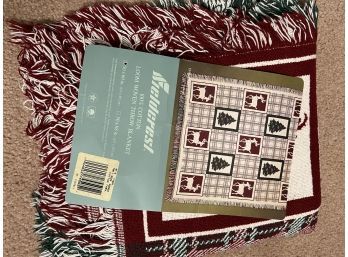 Cotton Loom Woven Throw Holiday Blanket