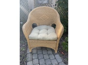 Wicker Chair With Cushion Natural