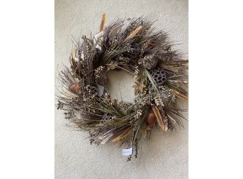 Wreath Natural Fall Autumn With Store Tags