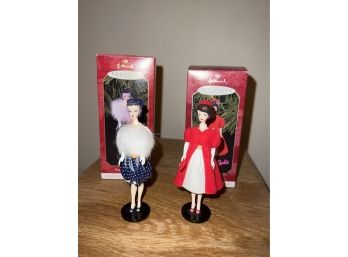 Lot Of 2 Vintage Hallmark Barbie Ornament - 1998 & 1999