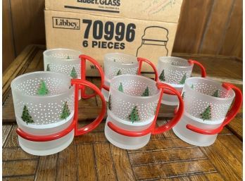 Vintage Libby Christmas Mugs In Original Box