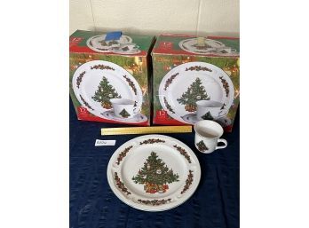Lot Of TWO Box Sets Of Christmas Dishes