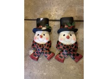 Snowman Lot Of Two Holiday Decorations