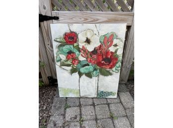 Wall Decor Canvas Painted Flower