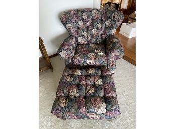 Charles Custom Chair OttomanFloral Roses Furniture