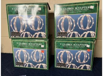 Lot Of Four Boxes Of Globe Sculpture Lights