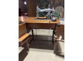 Kenmore Vintage Sewing  Machine With Console Table & Chair