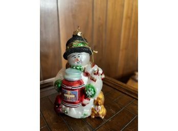 Yankee Candle Hand Blown Glass Snowman Ornament