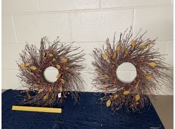 Fall Autumn Wreath Lot Of Two Wreaths