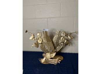 Lot Of Three Metal Golden Angel Decorations