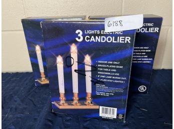 Lot Of 3- Three Electric Candle Lights In Boxes