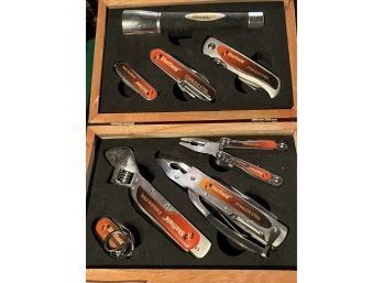 Sheffield Tool / Knife Set In Wood Box