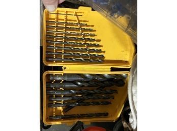 Useful Lot! Mixed Box Lot With Dewalt Drill Bit / Tool Box With Tools / & So MUCH More!