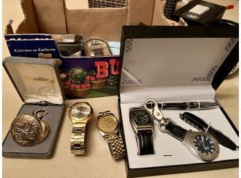 Large Lot Of Watches & Mens Jewelry
