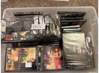 Huge Lot Of DVD Movies & VHS Tape Movies In Tub