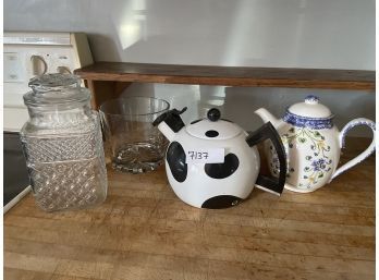 Tea Kettle Teapot Kitchen Cow Print