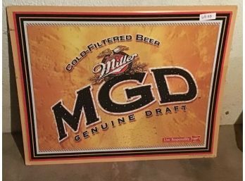 Miller Genuine Draft Metal Wall Hanging Sign 2001