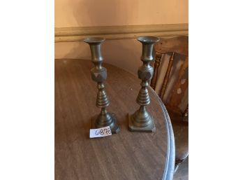 Candlestick Holder Taper Brass Lot Of Two