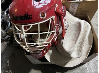 Lot Of Helmets & Hat - Red Wings NHL Franklin Full Size Goalie Mask