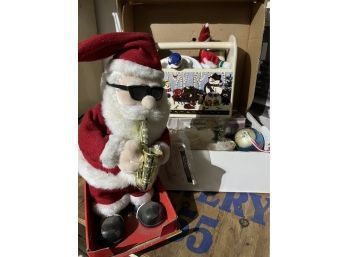 Christmas Lot - Bulbs Ornaments Dancing Santa & More